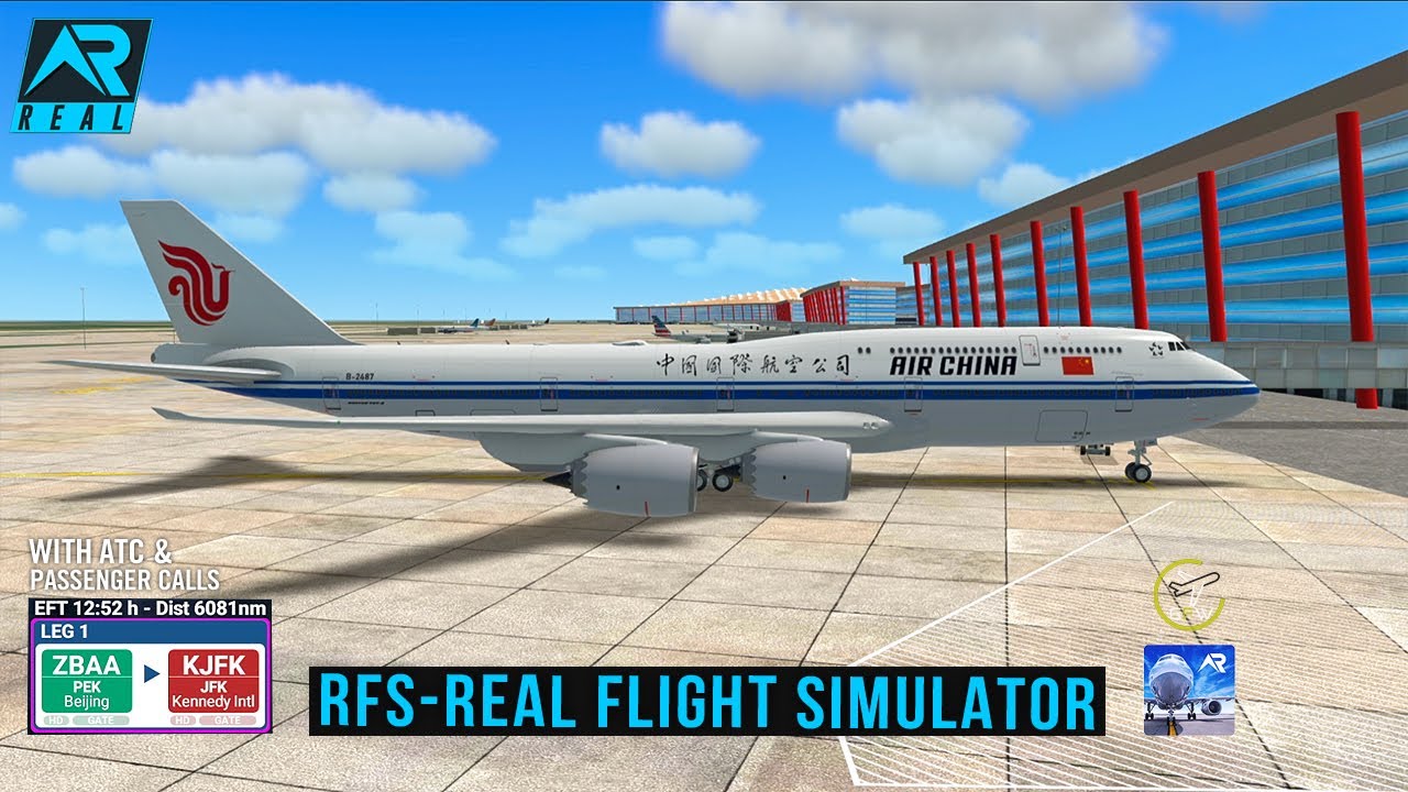 RFS - Real Flight Simulator-  Beijing to New York ||Full Flight||B747||Air China||FullHD||RealRoute