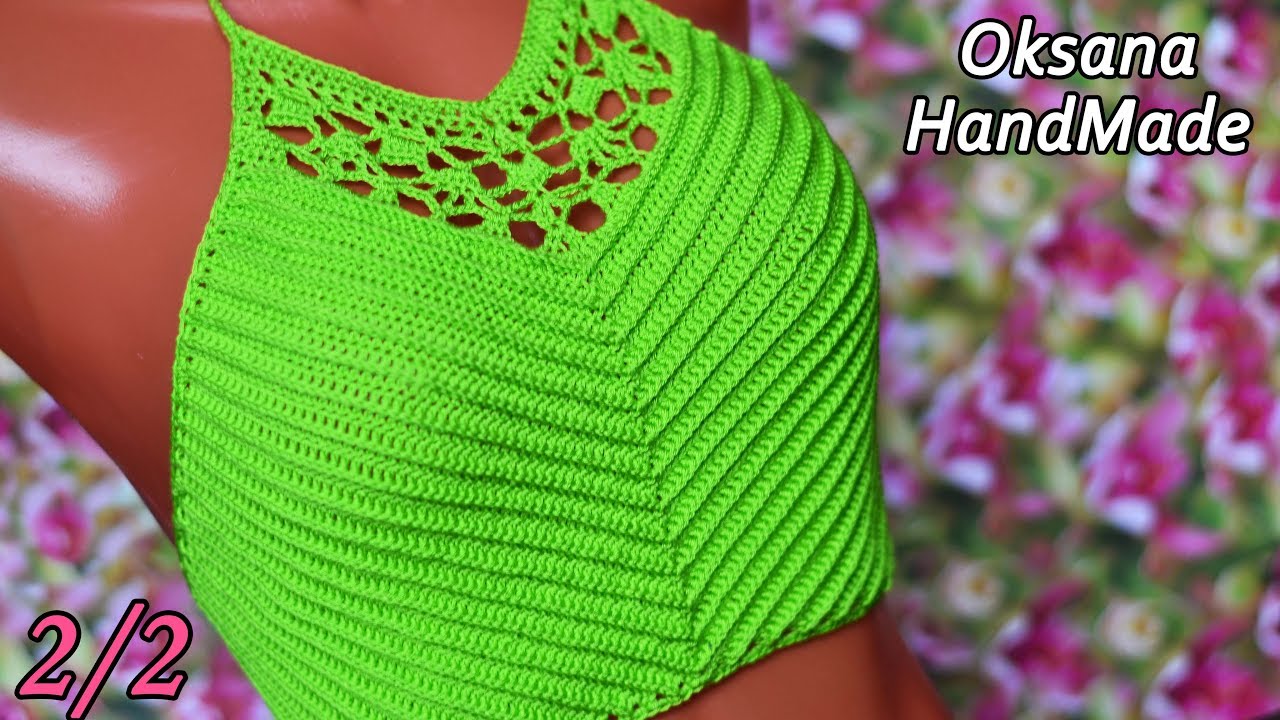 Кроп-топ крючком 2/2 часть. Crop top crochet 2/2 of