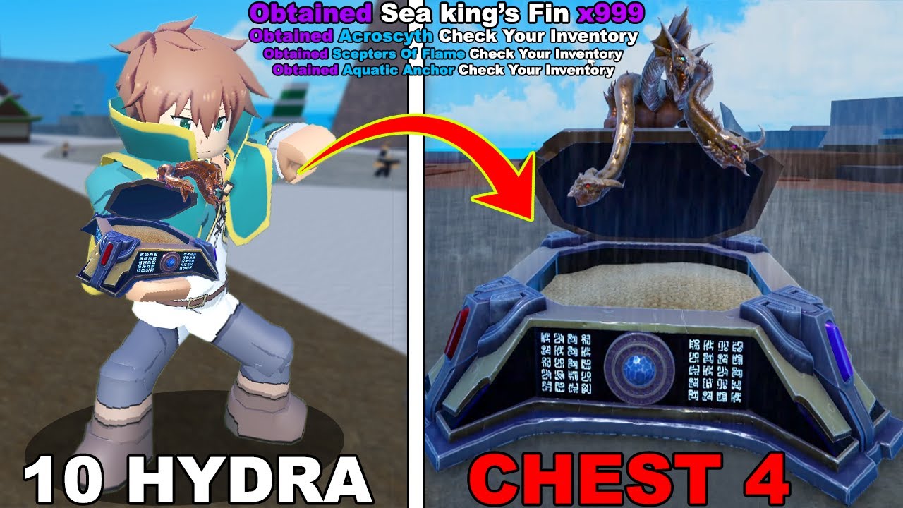 LƯỢM 10 RƯƠNG HYDRA BẤT NGỜ ĐƯỢC CHEST 4 ĐỒ CỰC NHÌU KING LEGACY