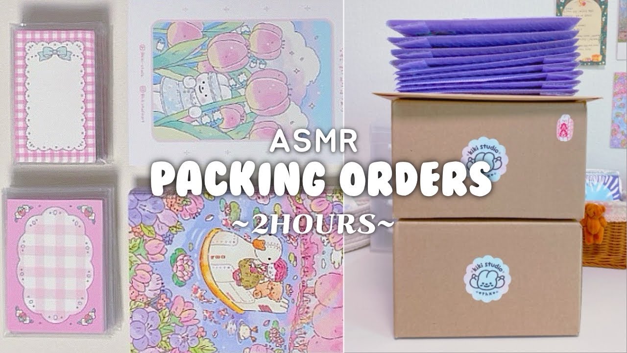 ₊˚ASMR ˚₊ 바스락 스티커 포장 소리 ♡ 힐링 사운드 | 문구 주문 포장
