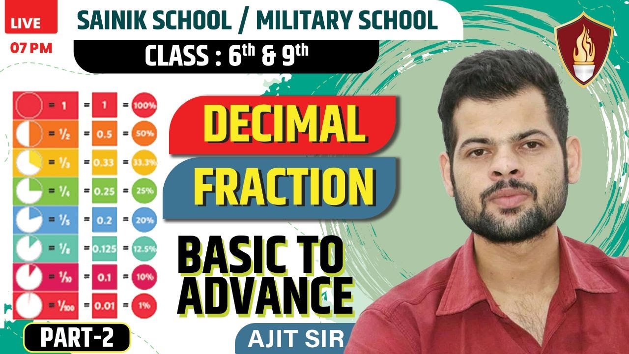 Decimal Fractions Part-2 | Maths for Sainik School, RMS Entrance Exam Class 6 & 9 | Basic To Advance