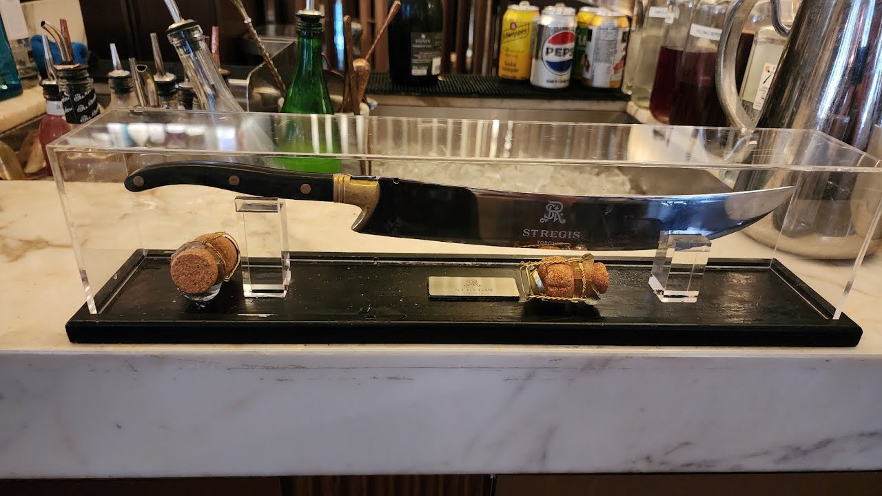 Champagne sabrage at the St. Regis Hotel in Toronto, Ontario 