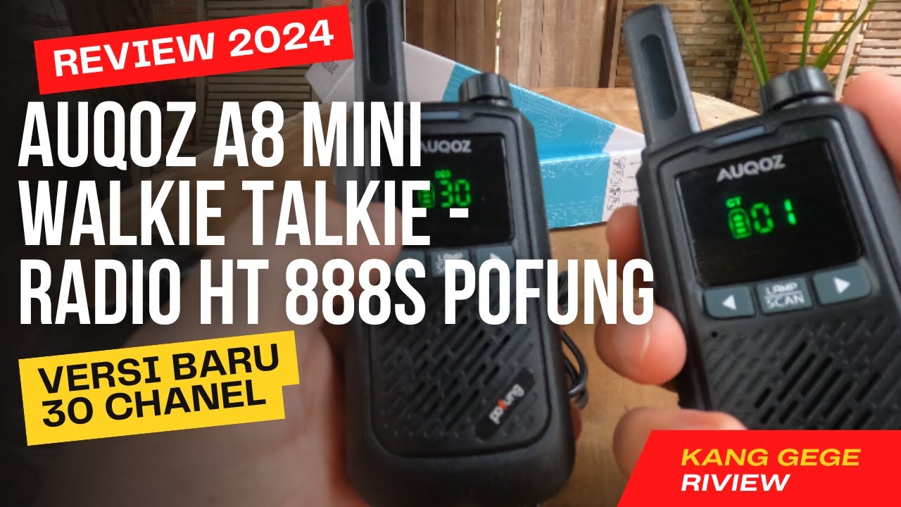 Riview 2024 AUQOZ A8 Handy Mini Walkie Talkie - Radio HT New 888s Pofung
