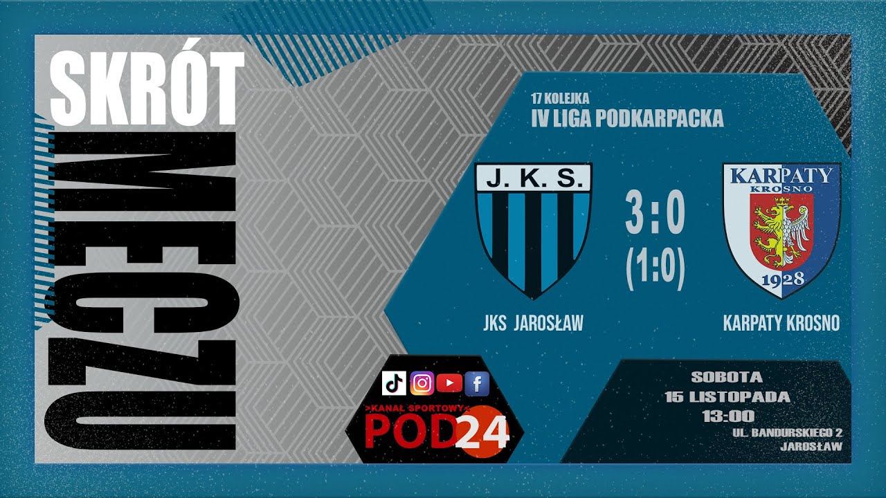 [2025-11-15]🔶📺 SKRÓT MECZU⚽ JKS Jarosław 🆚 KARPATY Krosno