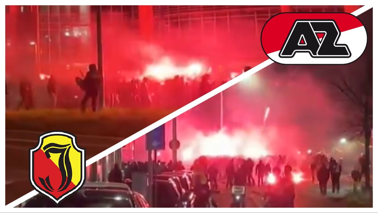AZ Alkmaar vs Jagiellonia | Corteo and Flares Before Kick-Off | December 2025
