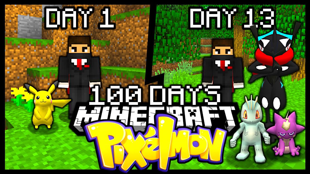 I Spent 100 Days In Minecraft Pixelmon - Minecraft 100 Days Pixelmon (Days 1-13)