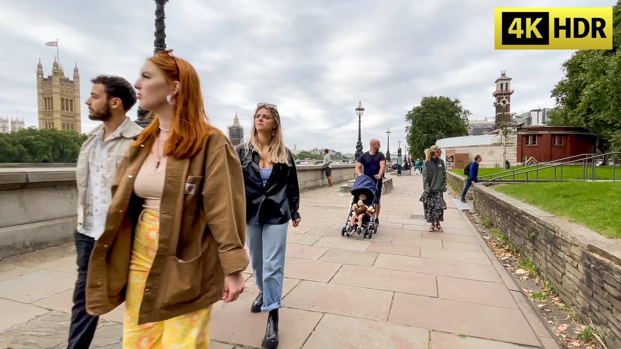 Walking around Albert Embankment & The National Covid Memorial Wall, London Walking Tour 4K HDR