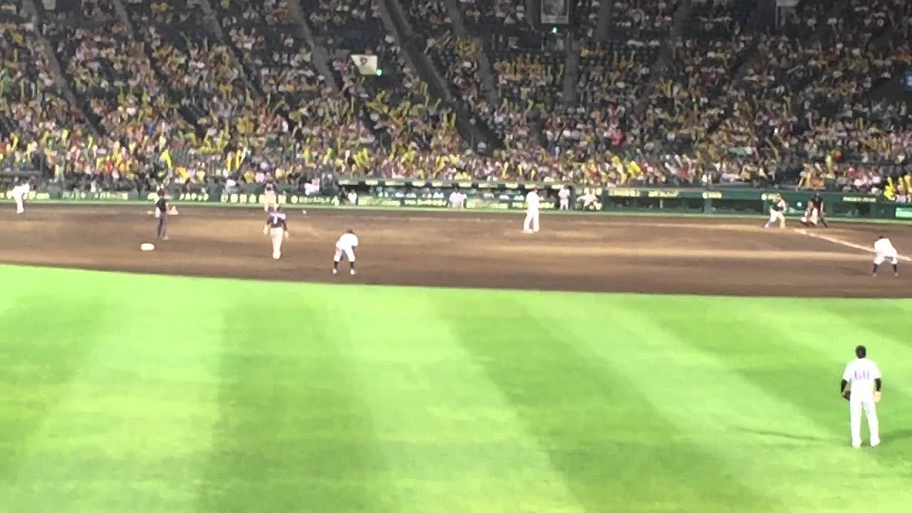 阪神ＶＳ.ロッテ 角中　満塁ホームラン　9回表２アウトからノーカット映像　　２０１５/６/２