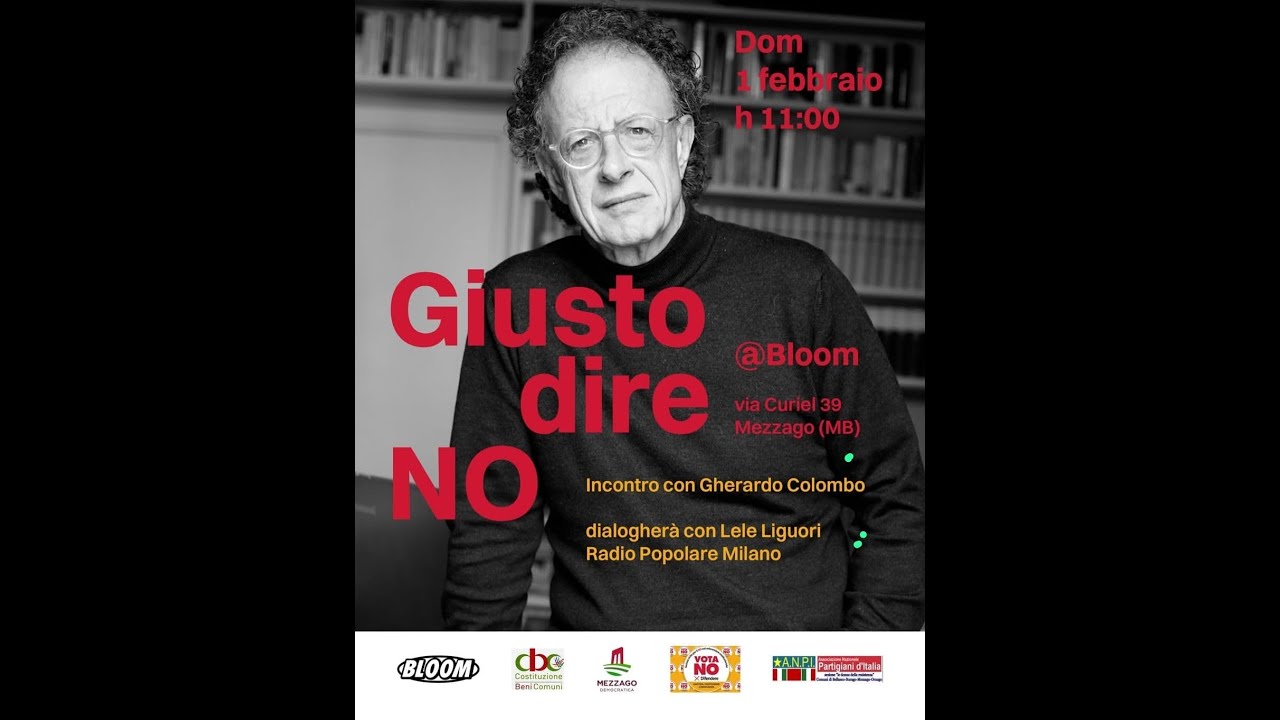 GIUSTO DIRE NO Incontro con Gherardo Colombo
