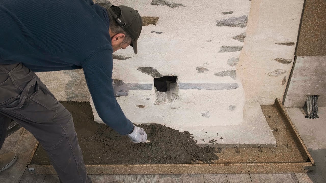 Concrete Hearth Over Floorboards