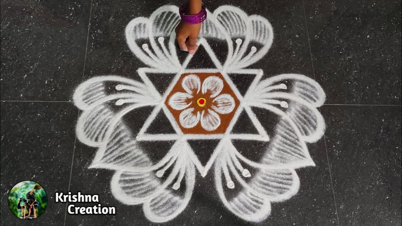 Aadi Madham Special Padi Kolam | 5*3 Aadivelli Simple Star Kolam | Gokulashtami Easy Rangoli Design