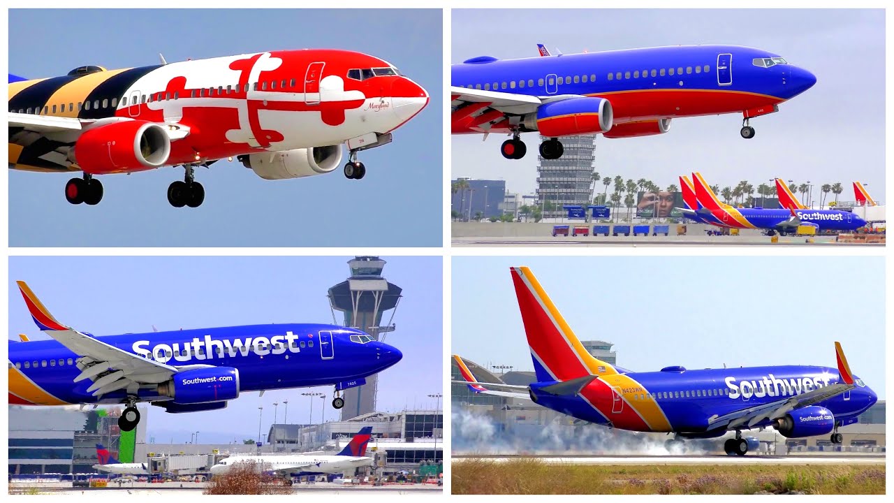 PLANE SPOTTING AT LAX - 18 SOUTHWEST AIRLINES FLIGHTS LAND ON RUNWAY 24R AT LAX ON JUNE 20TH, 2020
