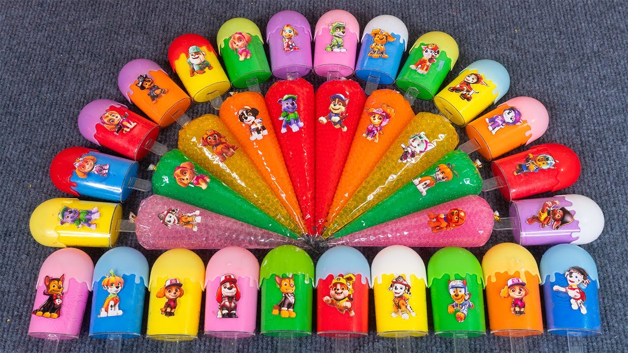Rainbow Paw Patrol Clay Slime Coloring: Ryder, Chase, Marshall Satisfying ASMR Video✨