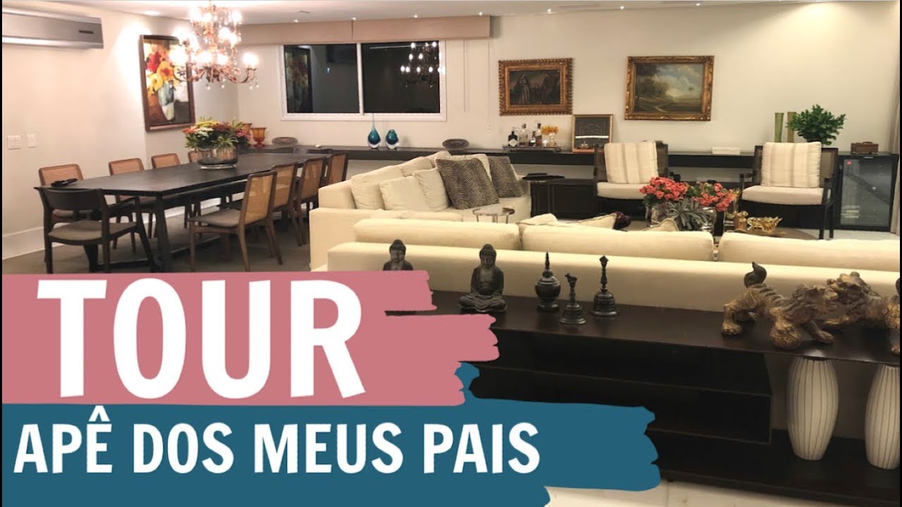 TOUR PELO APÊ DA MINHA MÃE | Salas, Varanda, Escritório e Lavabo