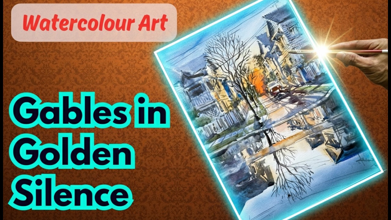 Learn Atmospheric Perspective in a Winter Street Watercolour