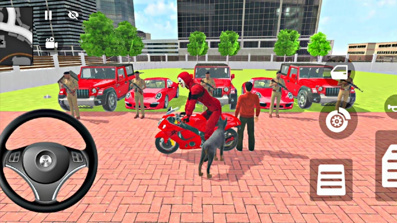 Franklin order by 3️⃣ Mahindra Thar and 3️⃣ porsche supercar in Indian 🇮🇳 bike theft auto simulator🎮