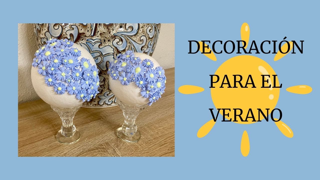 🏝️DECORACION VERANIEGA BOLAS CON FLORES DE PORCELANA FRIA🏡