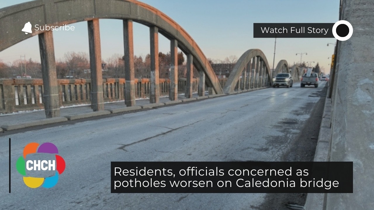 Residents, officials concerned as potholes worsen on Caledonia bridge