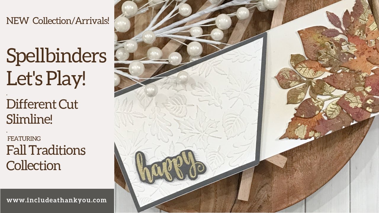 Spellbinders Fall Traditions NEW Collection | Falling Autumn and Leaves | Slimline Card with a Twist