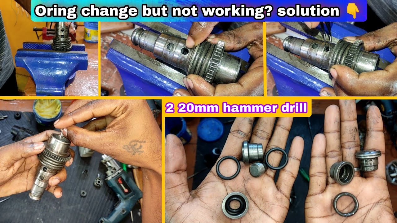 Hammer drill oring, piston,bearing change but NOT HAMMERING problem solution 😲😲🤫🤫