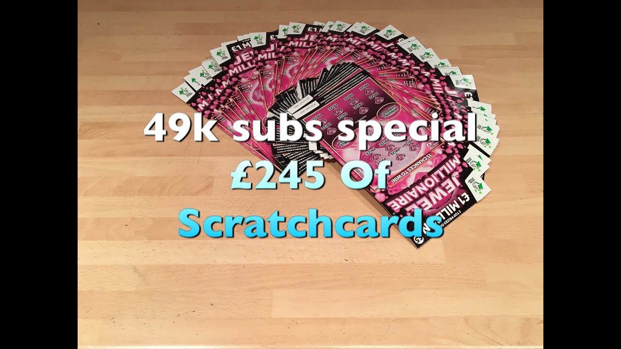 49k subs Scratchcards Special 49 Jewel Millionaire 49 DIFFERENT SHOPS