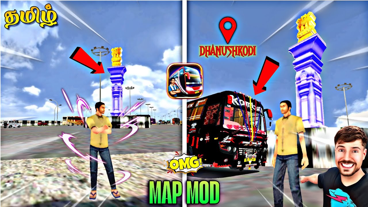 🥵BUS SIMULATOR INDONESIA | DHANUSHKODI MAP MOD 🎁| DTK 🔥| IN TAMIL 💥