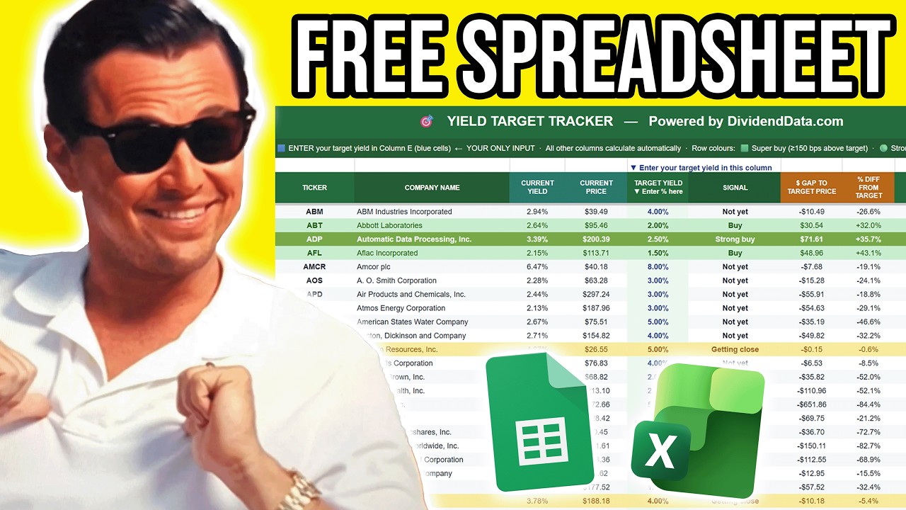 Я составил лучший список акций, подлежащих отслеживанию по дивидендам (Google Sheets и Excel).
