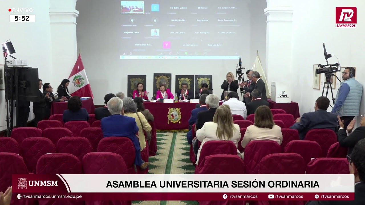 🔴#ENVIVO #UNMSM: ASAMBLEA UNIVERSITARIA SESI&Oacute;N ORDINARIA 27 -11- 2025