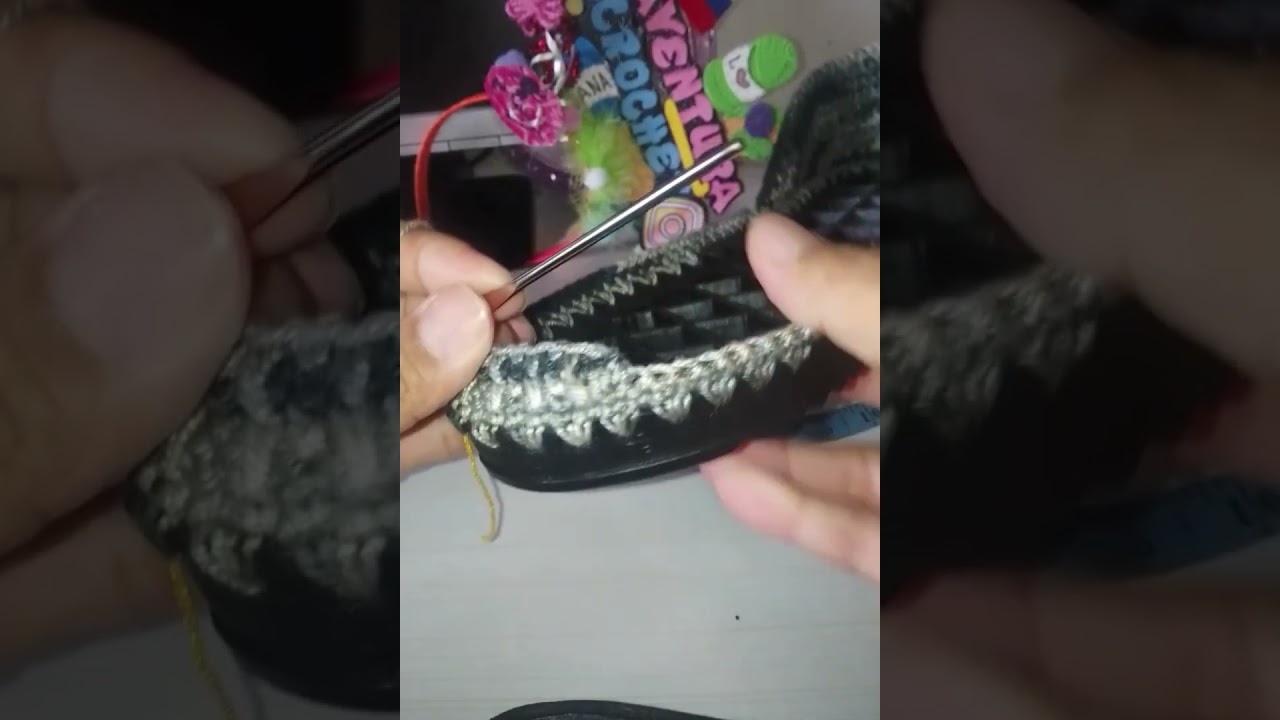 Calzado tejido a crochet modelo mocacin parte 1.