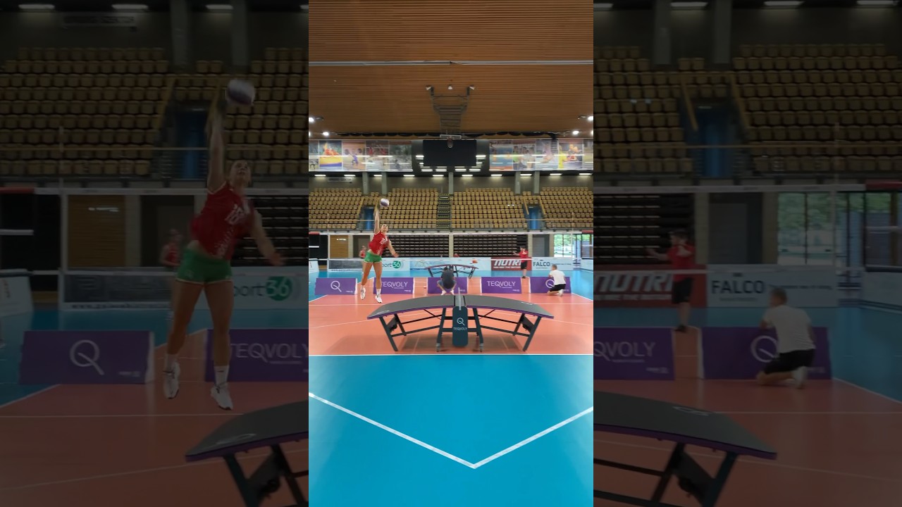 ⏮️ rally with the Hungarian Women&rsquo;s National Team 💜#tablevolleyball #worldiscurved  #volleyball