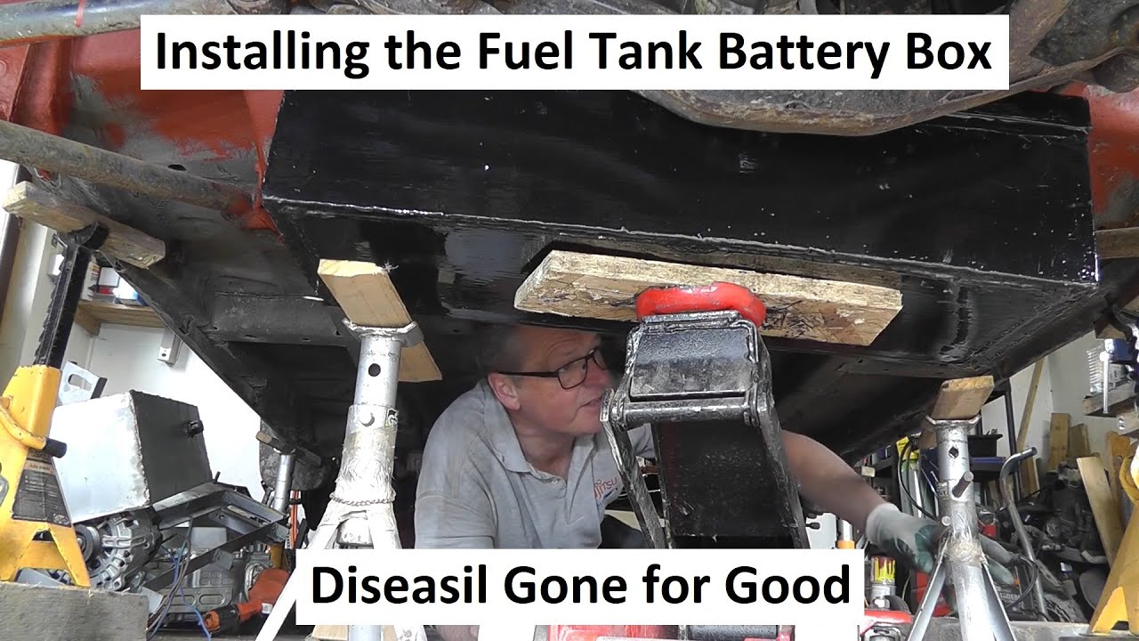 DIY EV Part 43 - Fuel Tank Battery Box Installed at last.