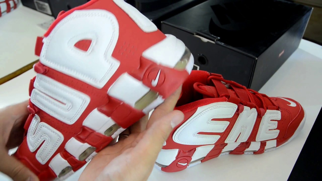 Видео обзор на THE SUPREME X NIKE AIR MORE UPTEMPO RED WHITE от Saint P Hustle