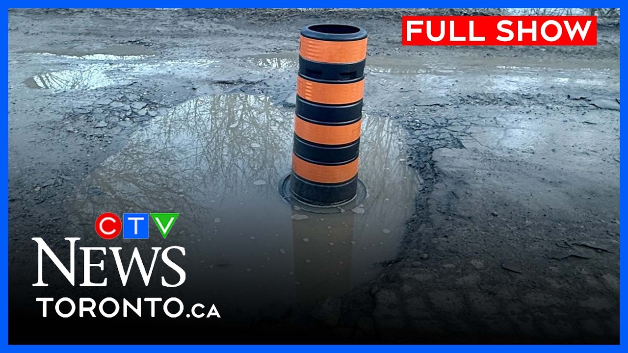 Водители в Торонто жалуются на повсеместные выбоины на дорогах | CTV News Toronto в полдень 16 ма...