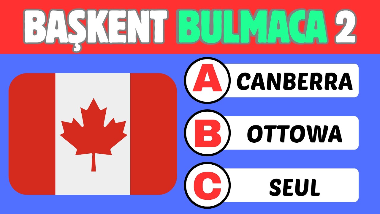 BAYRAKTAN ÜLKE BAŞKENTİNİ TAHMİN ET? - Başkent Bulmaca Zor 2[20 Soru]