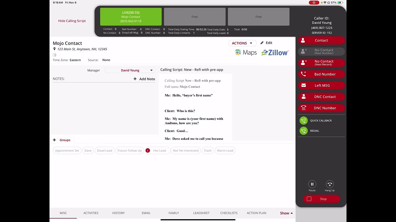 How to get into and use the Mojo Dialer