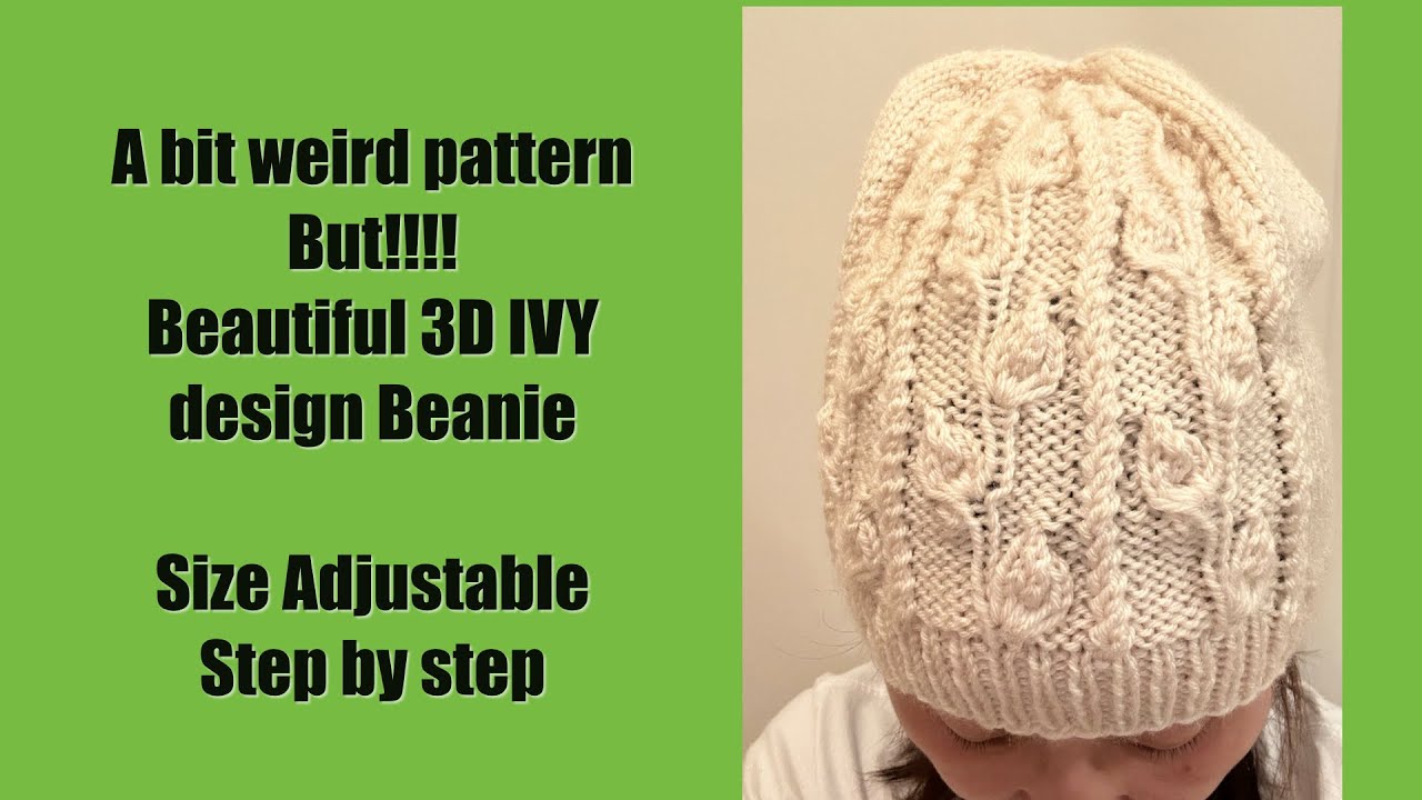 3D IVY Design Beanie #freepattern  #knitting #beanies [Beginner Friendly][Step by Step]