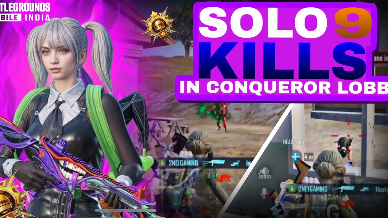 SOLO 9 KILLS ⚡ 1V3 CLUTCH || BGMI GAMEPLAY IN CONQUEROR LOBBY #2ne1gaming #bgmi #gaming 