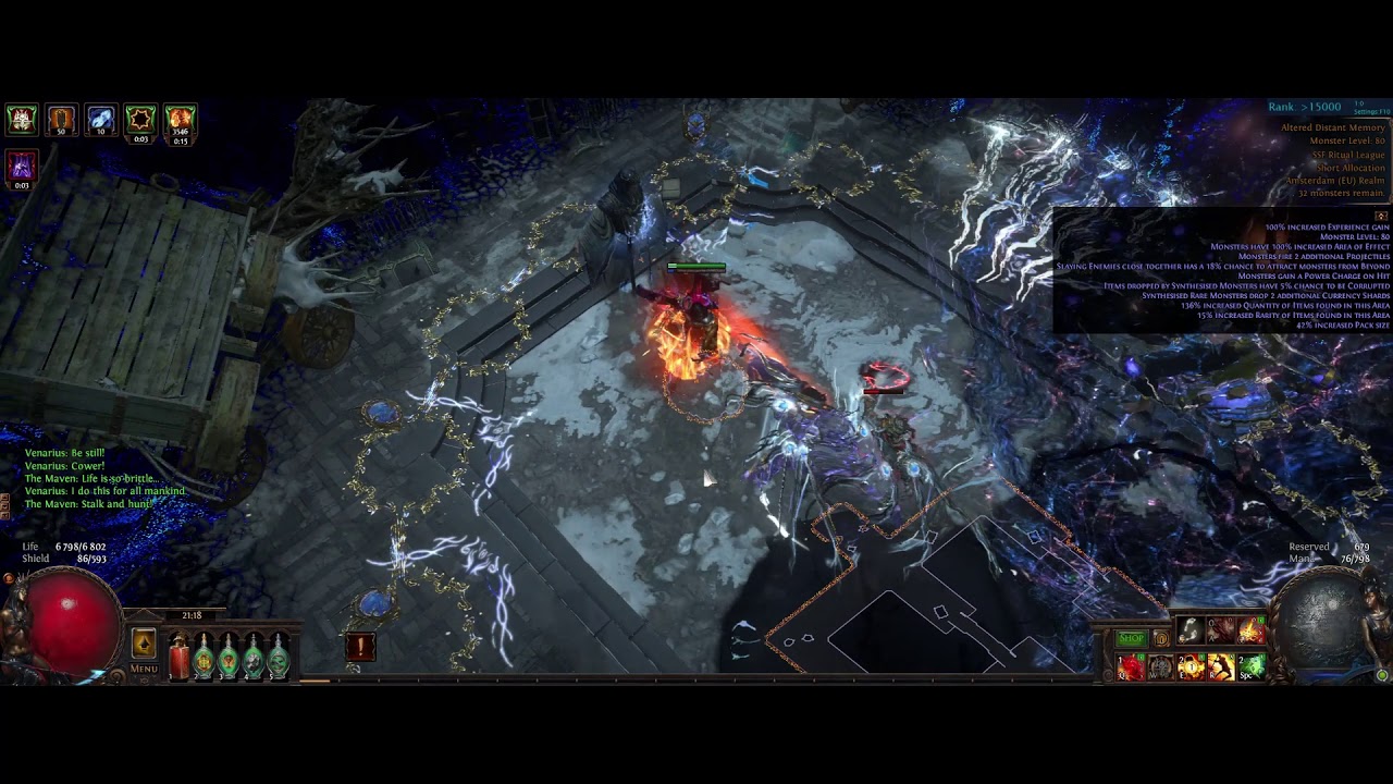 3.13 SSF Ritual 3x Maven Syntesis bosses + Maven Cortex | L97 EQ Bleed Gladiator