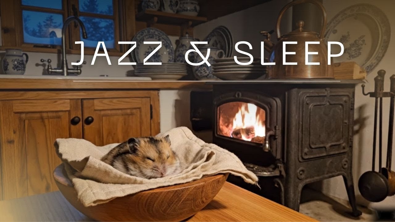 Indoor Jazz Mood – Soft Fireplace Light at Night
