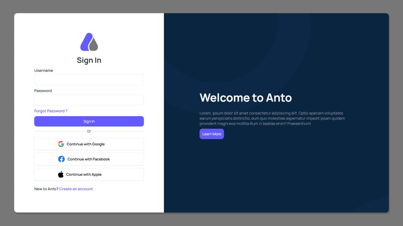 Responsive Login & Register Form using HTML,CSS and JavaScript | Sign In & Sign Up Form