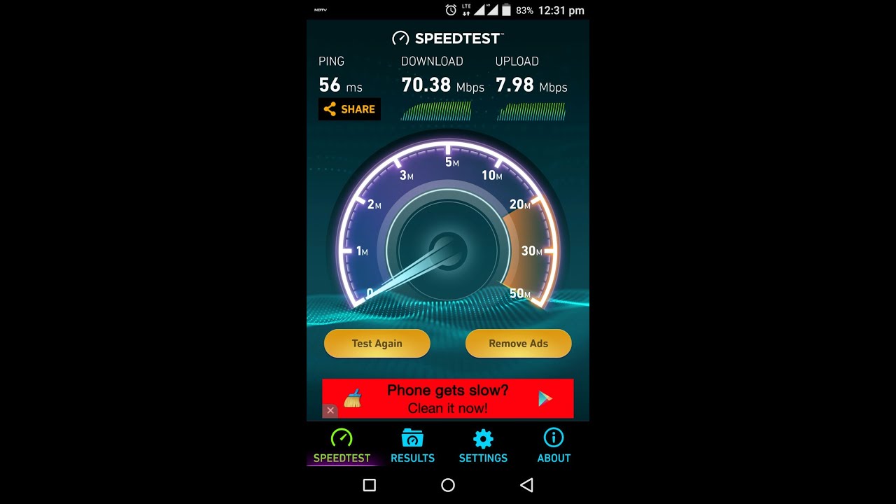 Reliance Jio 4G Speedtest