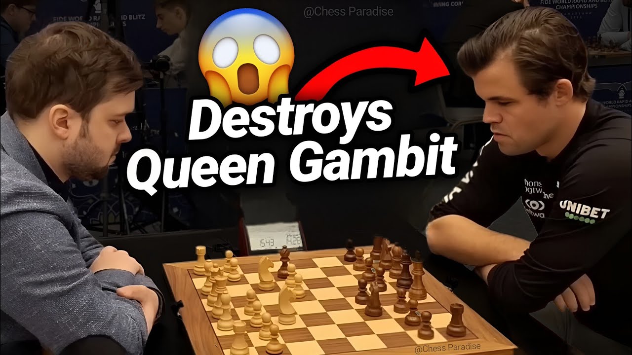 MAGNUS SHOWS HOW TO DESTROY QUEEN GAMBIT OPENING!!😱🔥