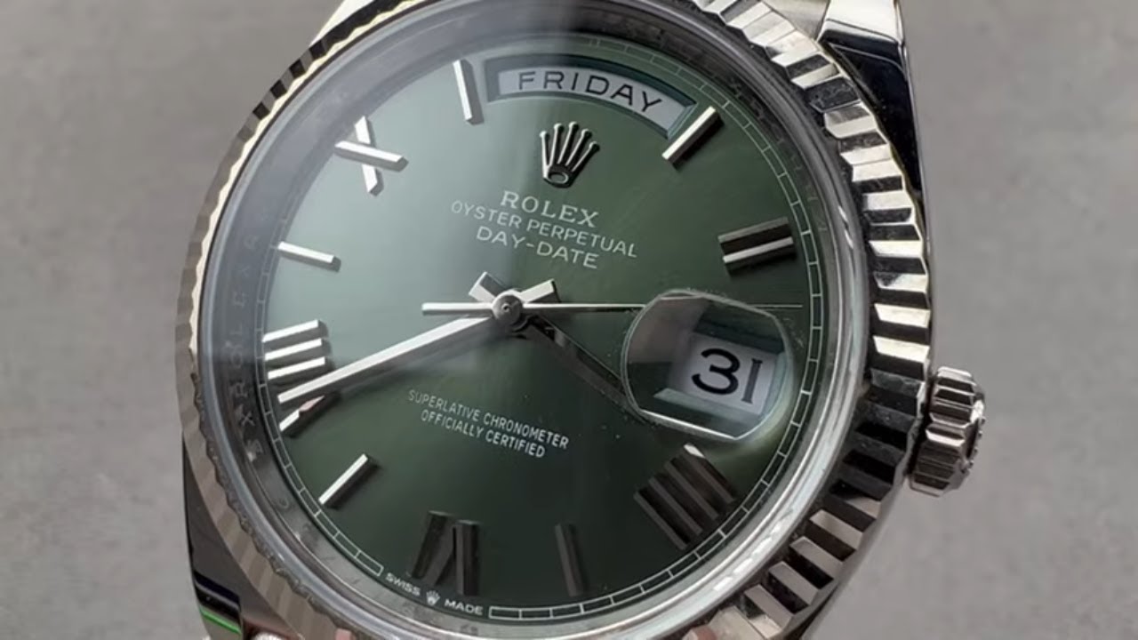 Rolex Day-Date 40 GREEN Dial White Gold 228239 Rolex Watch Review