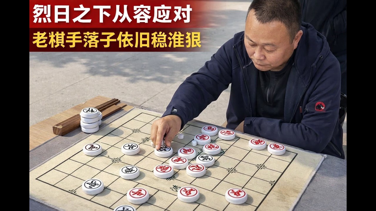 烈日之下从容应对，老棋手落子依旧稳准狠