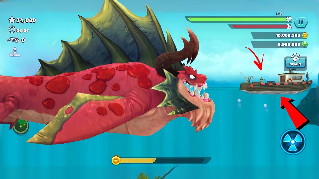 Hungry Shark Evolution - Giant Monster Enemy SHARKNAROK New Skin Update & Max Level Upgrade