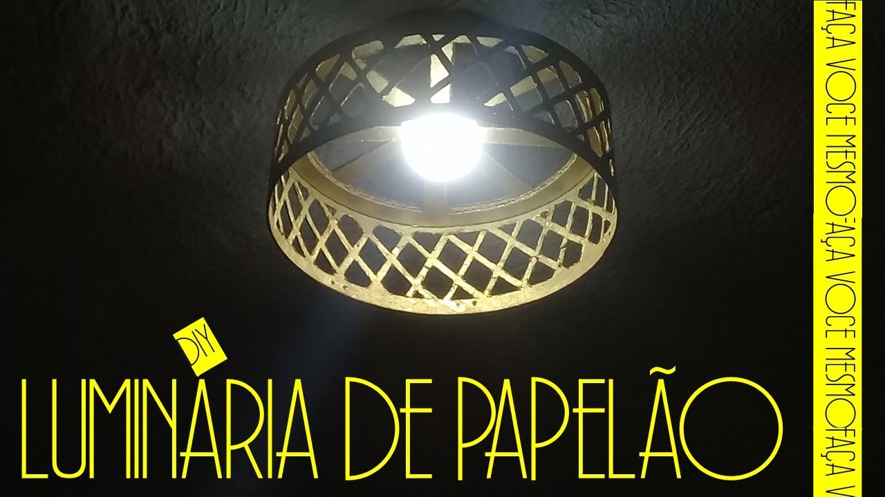 Diy - Luminária Feita com Papelão #luminária de papelão - Faça você Mesmo