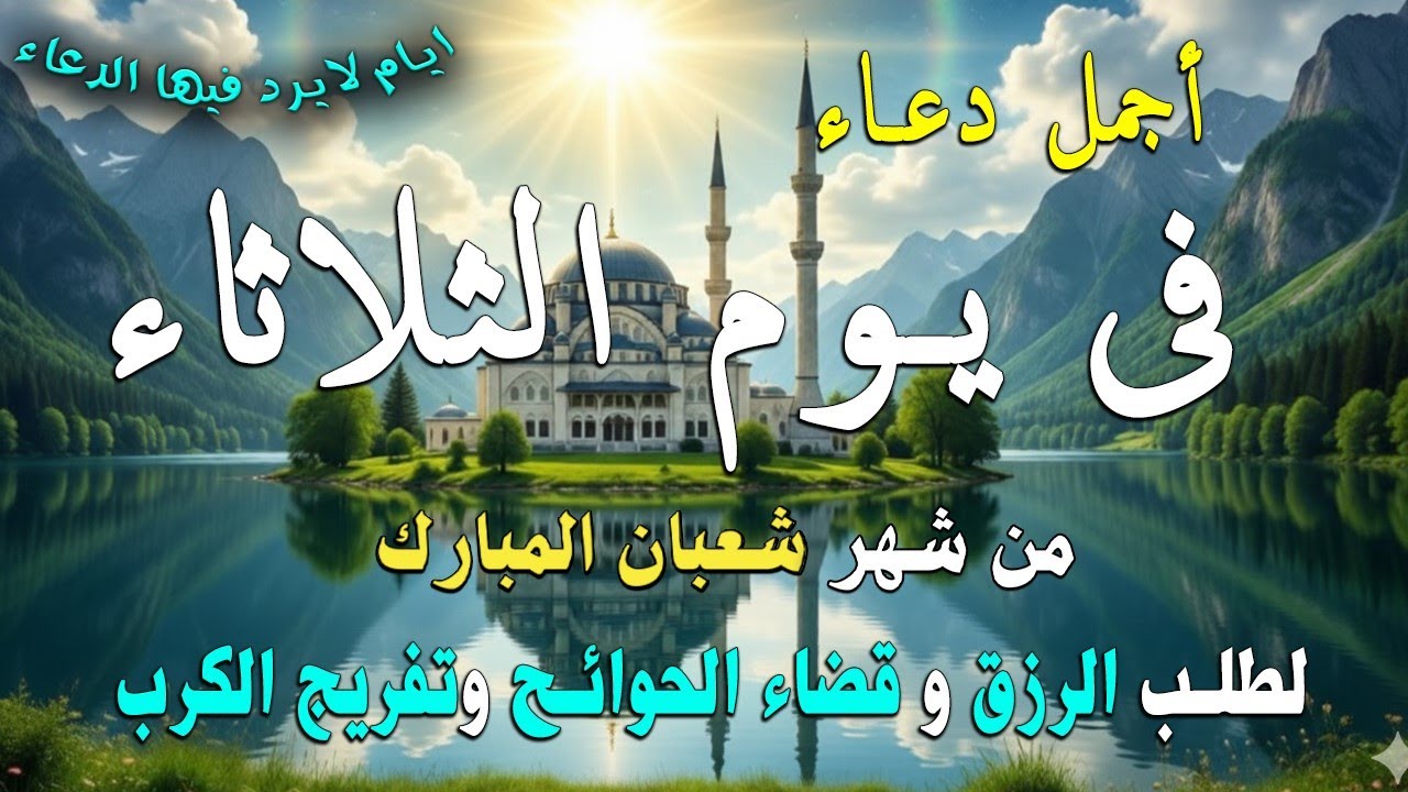 دعاء فى يوم الثلاثاء المستجاب دعاء في يوم 8 من شهر شعبان للرزق والشفاء العاجل وقضاء الحوائج 🤲(4k)