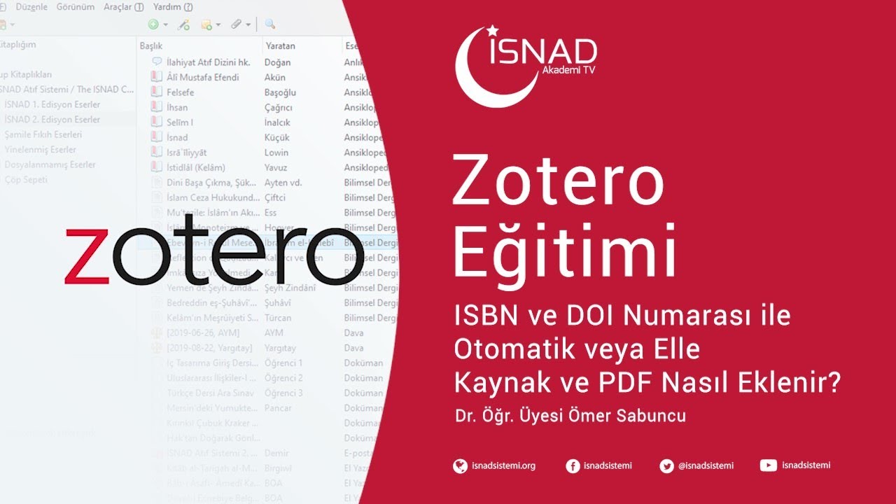 Zotero Eğitimi 3: ISBN ve DOI Numarası ile Otomatik veya Elle Kaynak ve PDF Nasıl Eklenir?