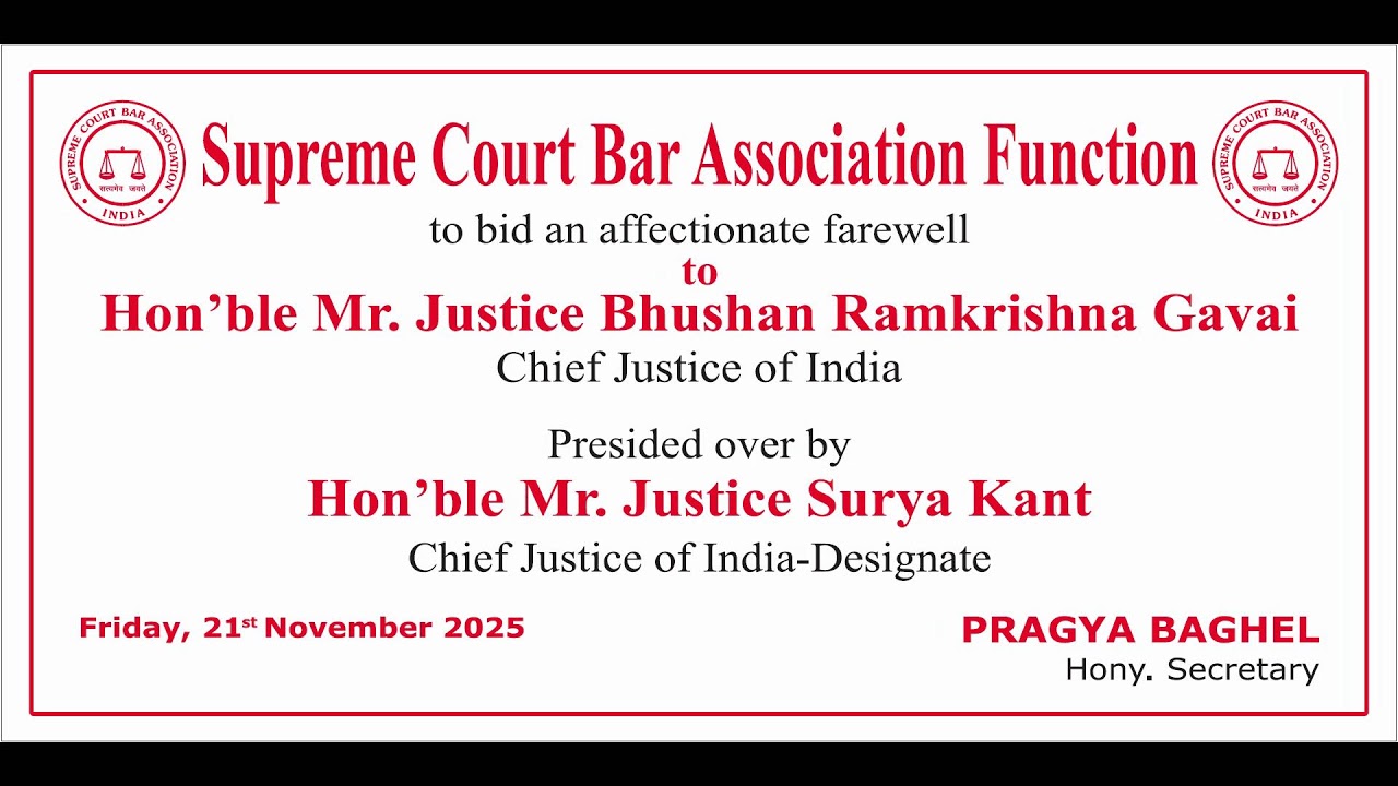 Farewell function in honour of Hon&rsquo;ble Mr. Justice Bhushan Ramkrishna Gavai Chief Justice of India