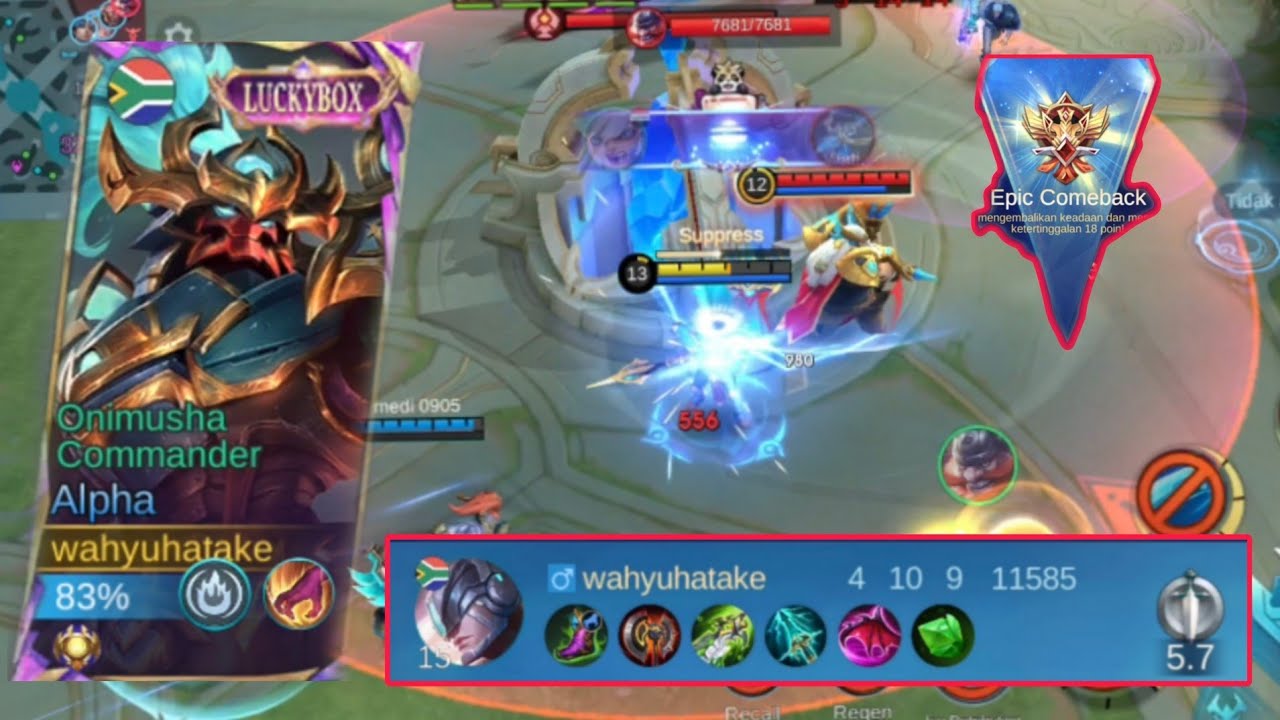 fierce battle, almost accepting defeat and epic comeback | mobile legends